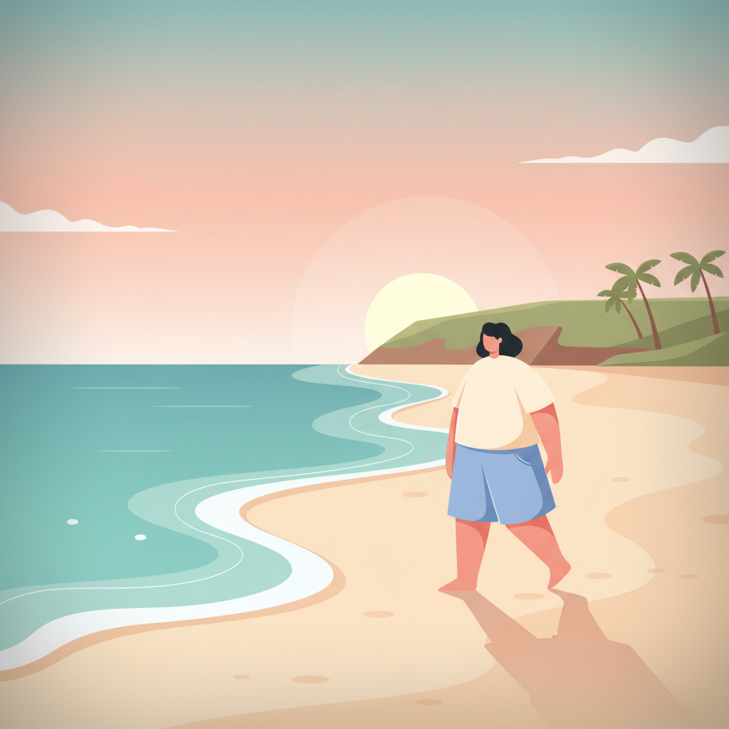 mindful beach walking